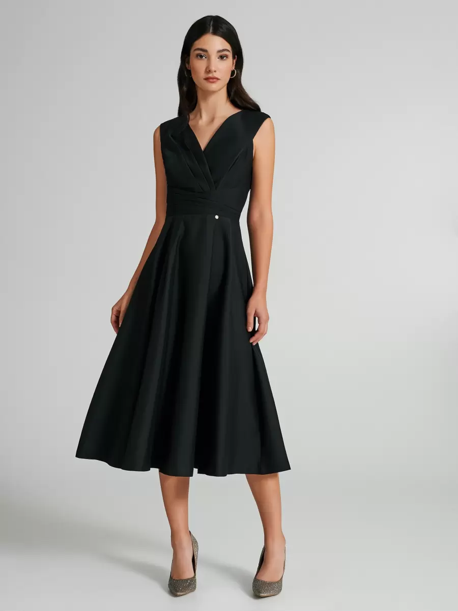 Dresses & Jumpsuits Women Black Full Midi Dress Stylish - 1