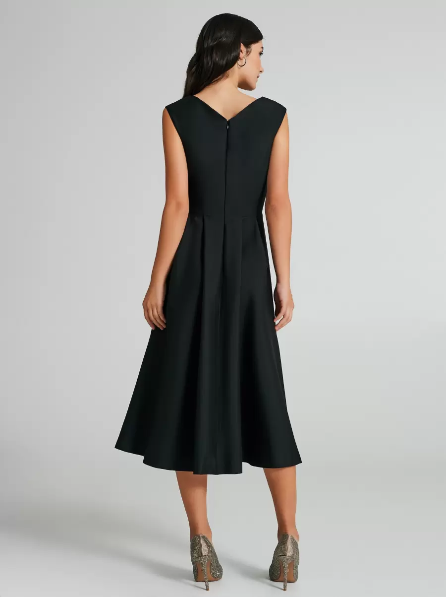 Dresses & Jumpsuits Women Black Full Midi Dress Stylish - 2