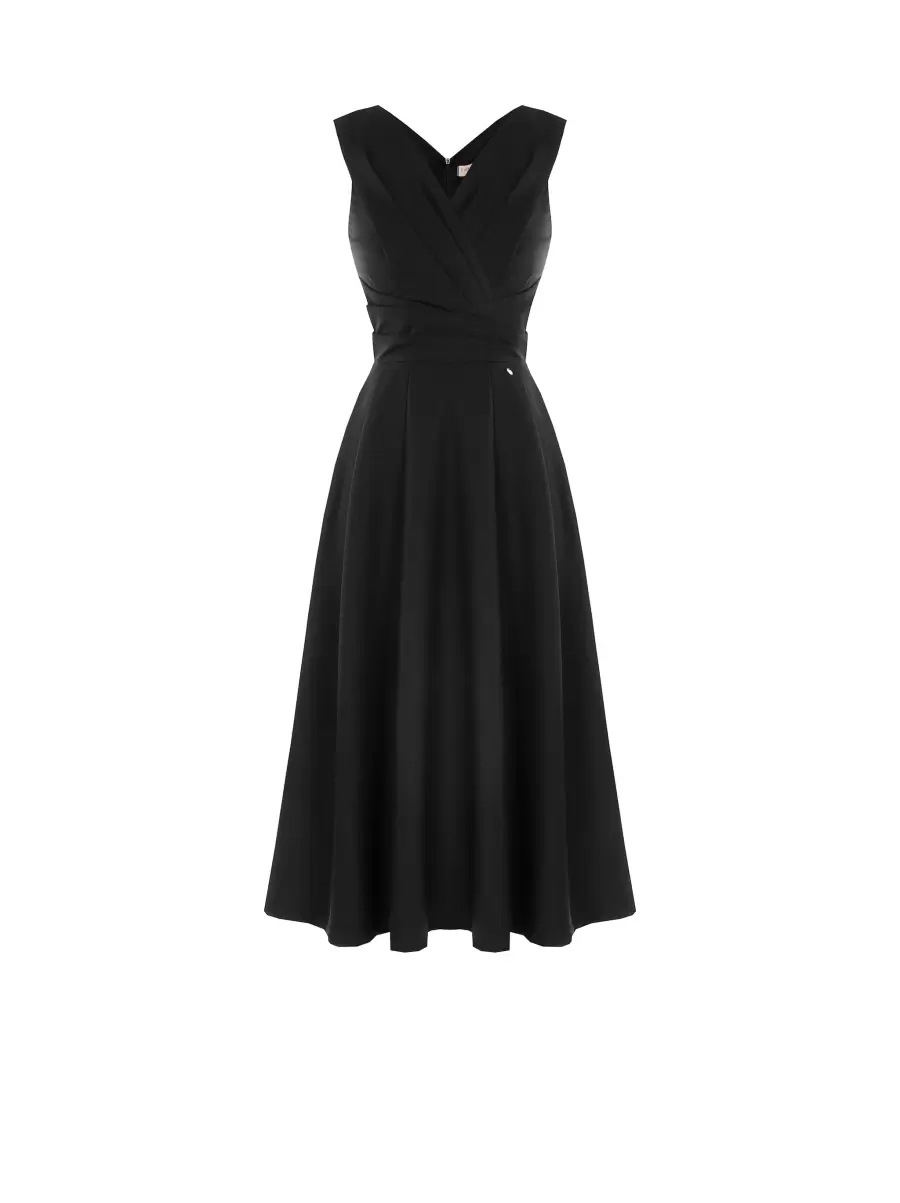 Dresses & Jumpsuits Women Black Full Midi Dress Stylish - 5