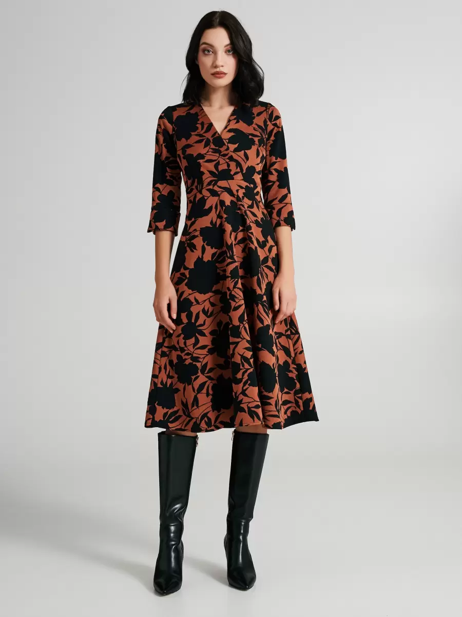 Full Dress With Contrasting Floral Print Quick Women Var Crock Dresses & Jumpsuits - 1
