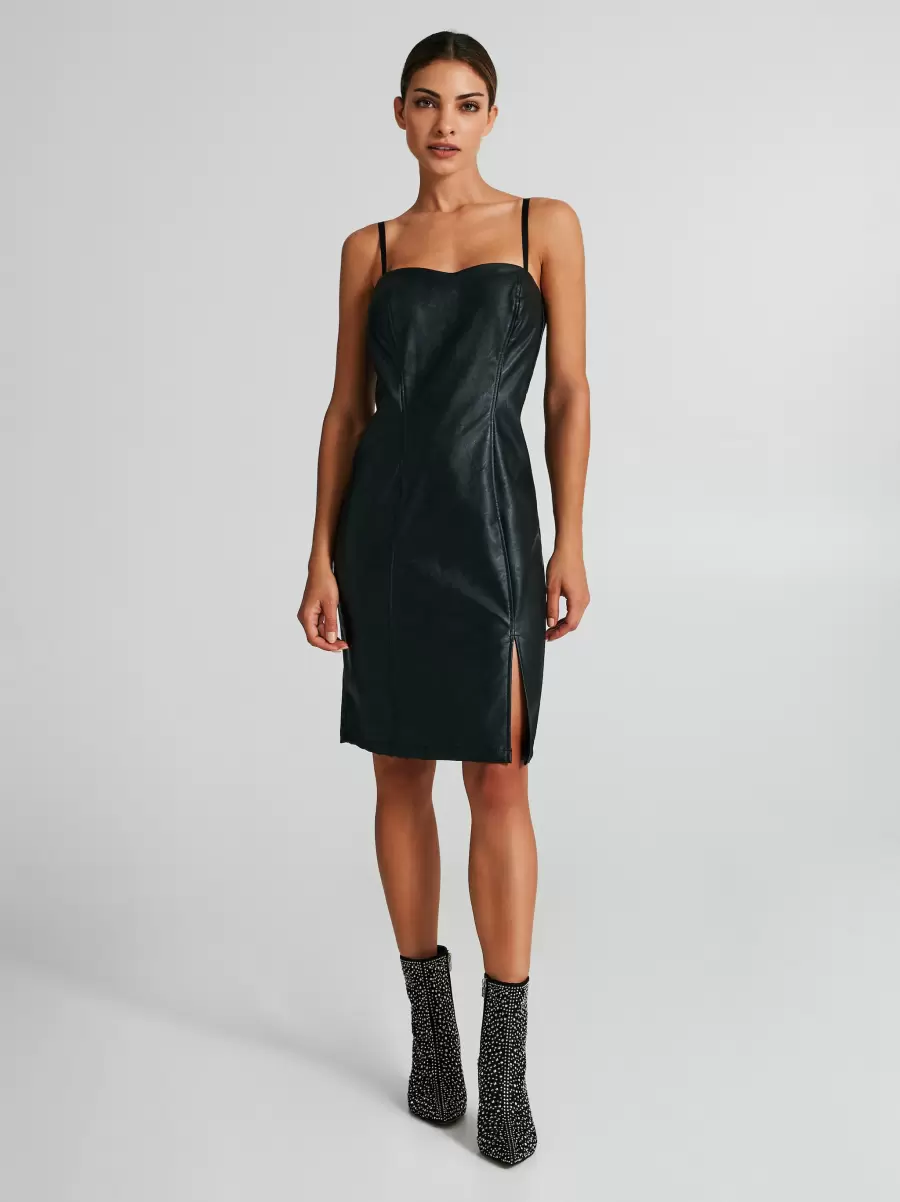 Faux Leather Sheath Dress Dresses & Jumpsuits Markdown Black Women - 1