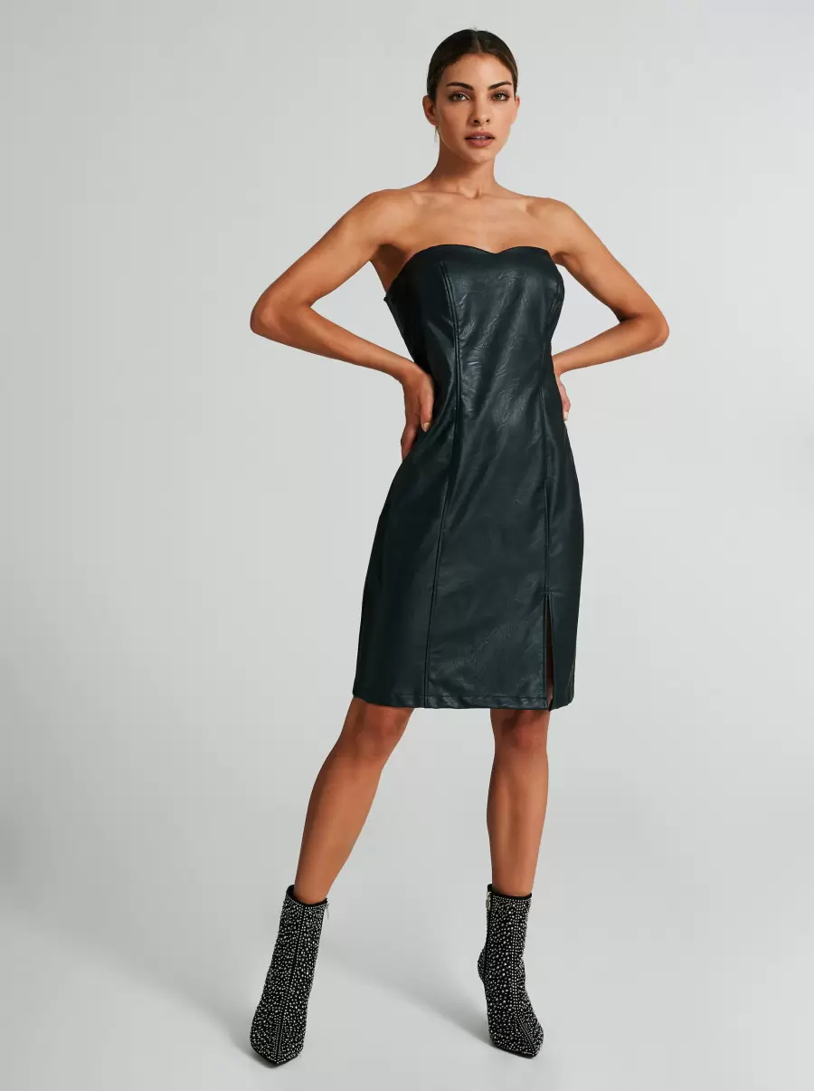 Faux Leather Sheath Dress Dresses & Jumpsuits Markdown Black Women