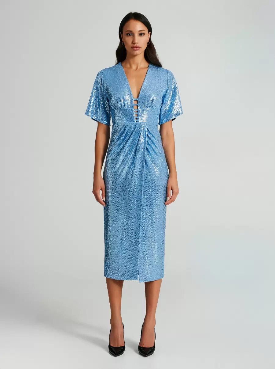 Blue Ligh Paper Sugar Midi Sequin Dress Dresses & Jumpsuits Professional Women - 1