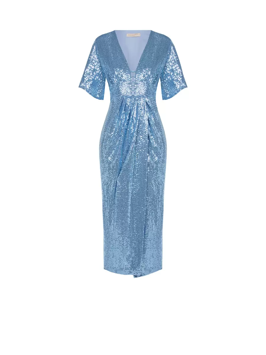 Blue Ligh Paper Sugar Midi Sequin Dress Dresses & Jumpsuits Professional Women - 5