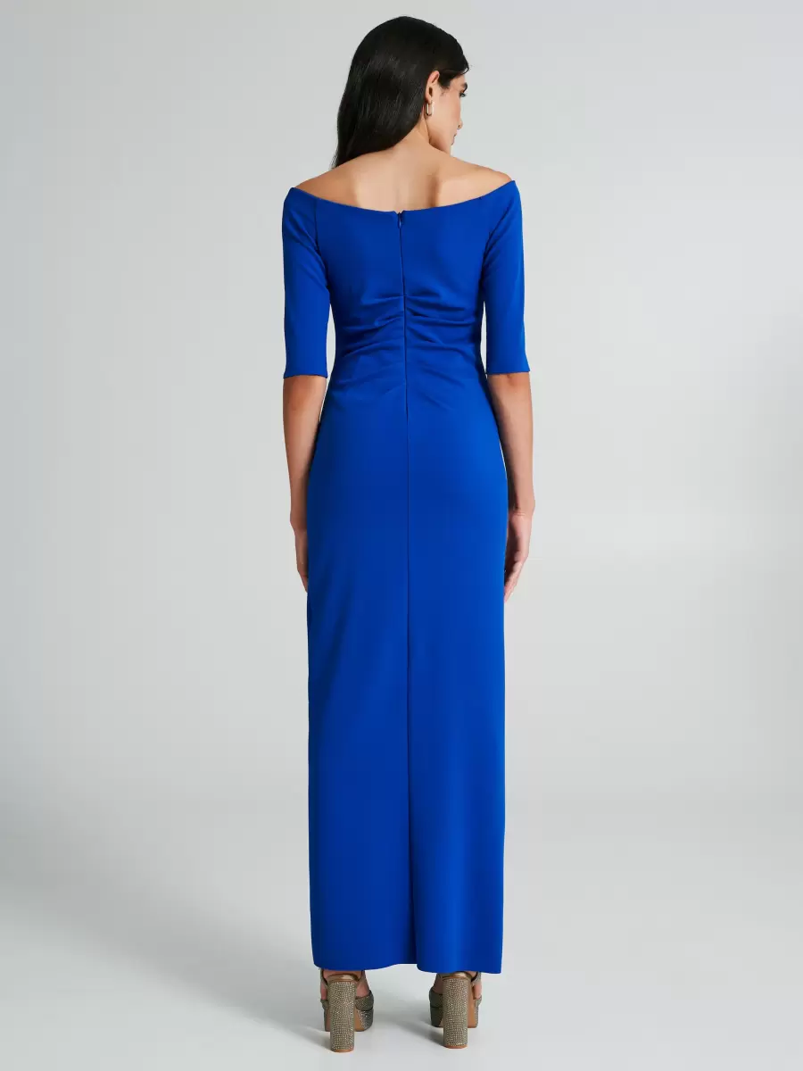 Dresses & Jumpsuits Women Blue China Long Strapless Dress Sleek - 2