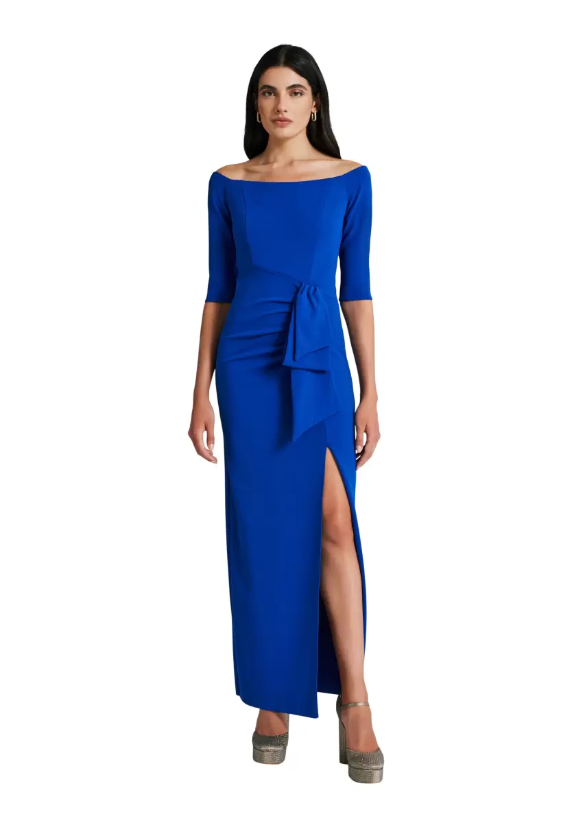 Dresses & Jumpsuits Women Blue China Long Strapless Dress Sleek - 4