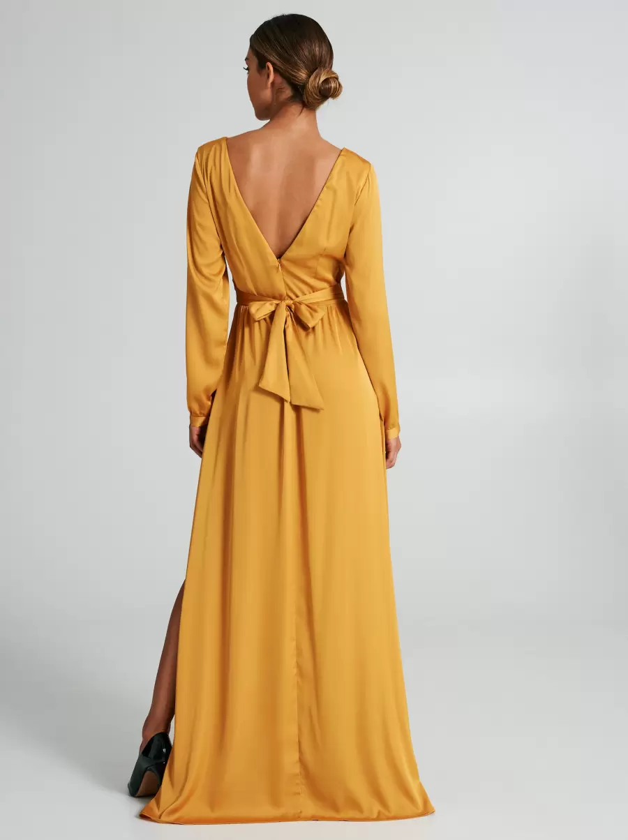Empire-Style Dress With Slit Dresses & Jumpsuits Ocra Yellow Women Review - 2