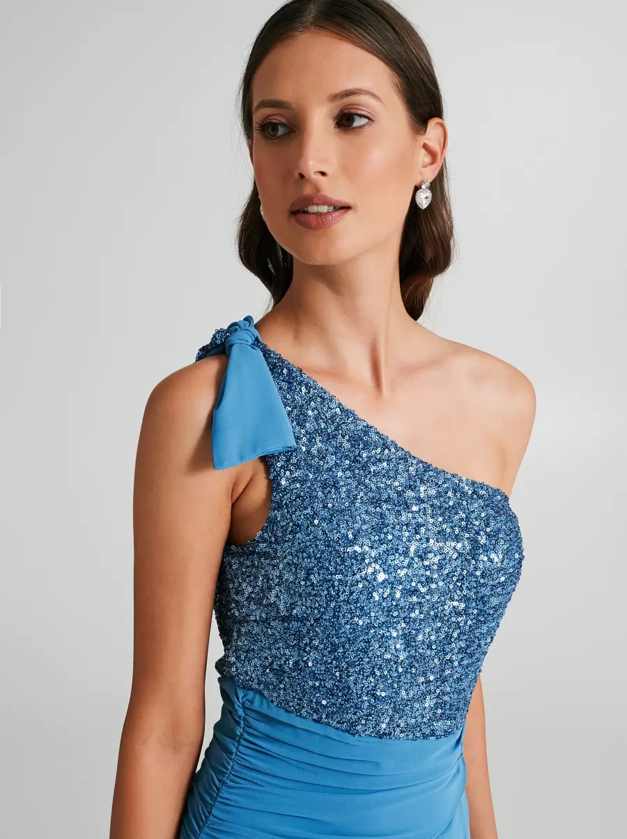 Specialized Women Georgette Dress With Sequins Dresses & Jumpsuits Blue Ligh Paper Sugar - 2