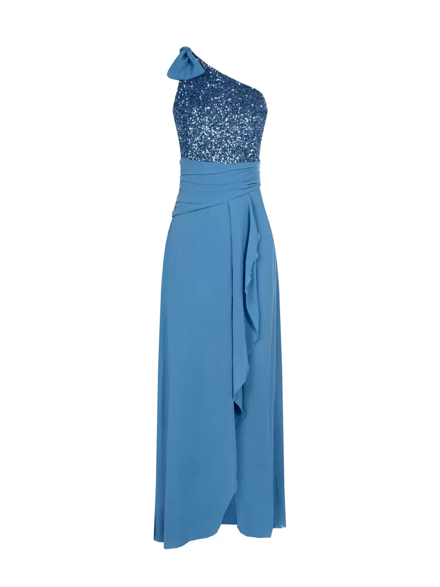 Specialized Women Georgette Dress With Sequins Dresses & Jumpsuits Blue Ligh Paper Sugar - 4
