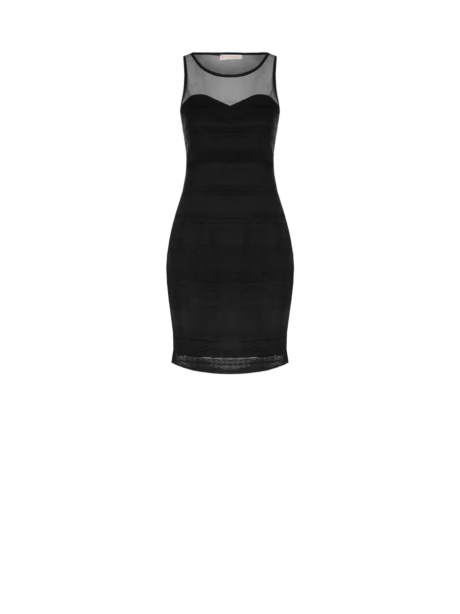 Dresses & Jumpsuits Women Black Shop Sheath Dress With Tulle Insert - 6