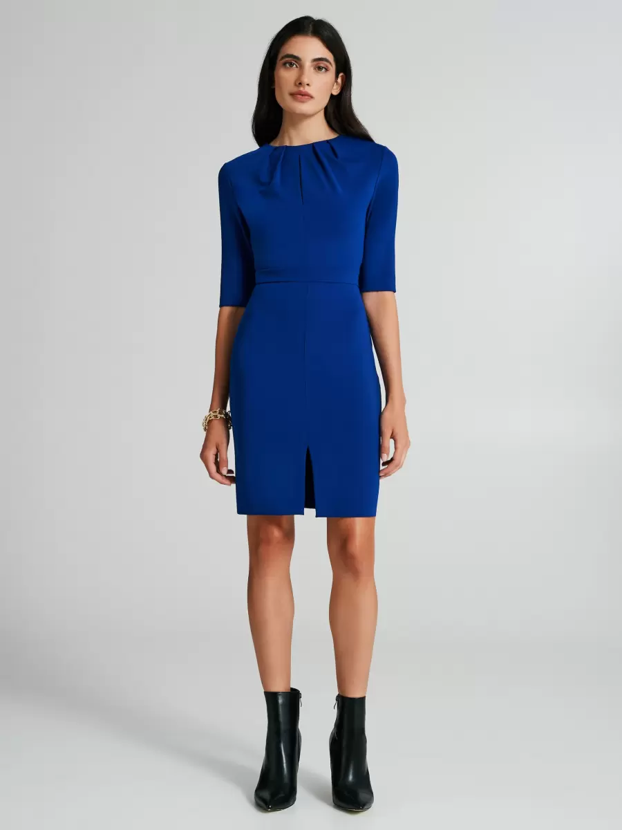 Offer Women Dresses & Jumpsuits Milano Stitch Sheath Dress Blue China - 1
