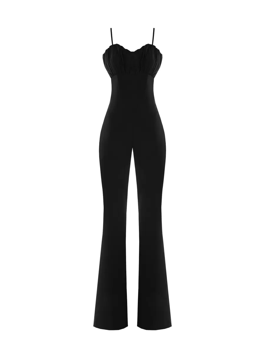 Reliable Black Dresses & Jumpsuits Flared Taffeta Jumpsuit Women - 5