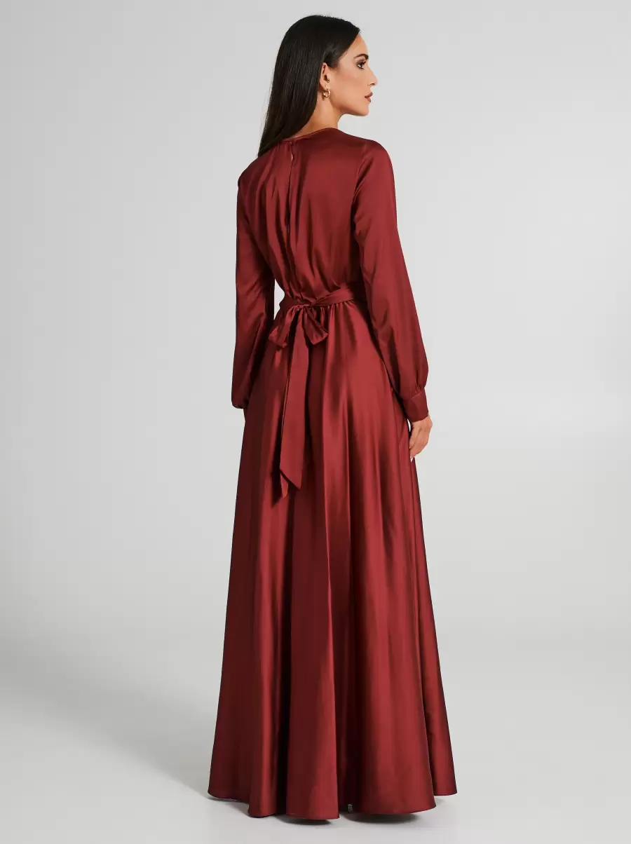 Bordeaux Long Dress With Cowl Neck Dresses & Jumpsuits Women Mega Sale - 2