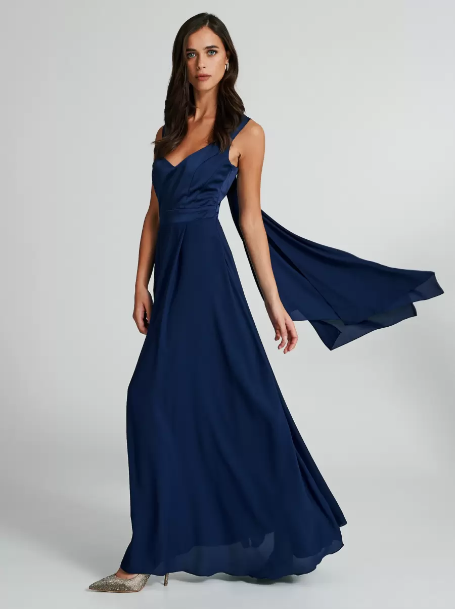 Women Blue Dresses & Jumpsuits Rinascimento Atelier Dress With Bow Cost-Effective - 1