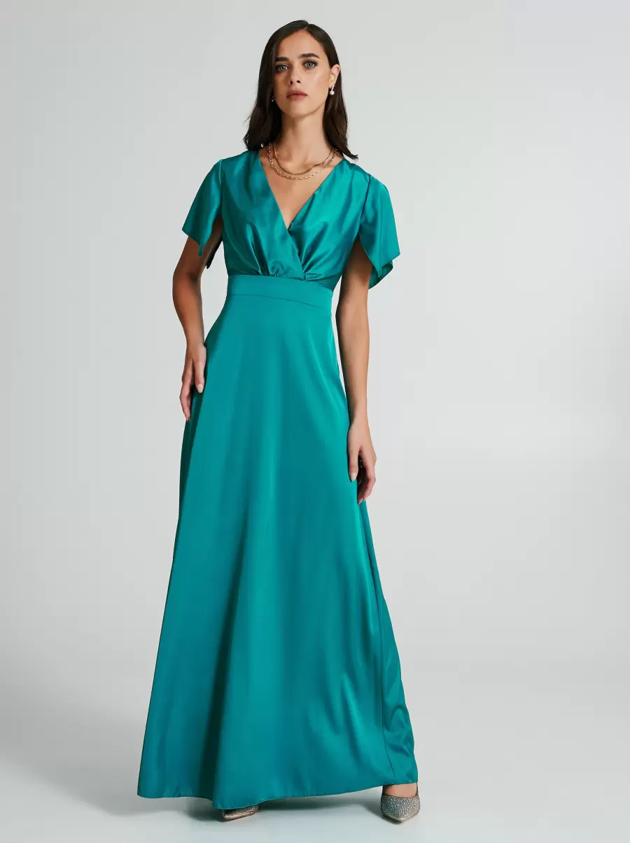 Dresses & Jumpsuits Women High-Quality Verde Pavone Rinascimento Atelier Dress With Knot - 1