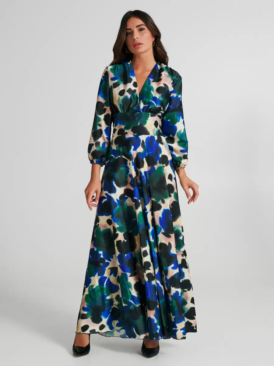 Convenient Dresses & Jumpsuits Var Green Bottle Abstract Floral Print Dress Women - 1
