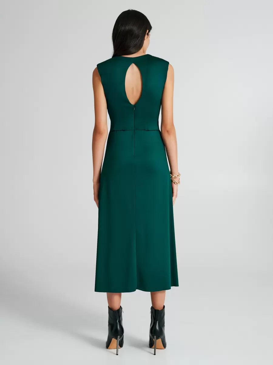Exclusive Offer Midi Dress With Cut Out Women Green Dresses & Jumpsuits - 2
