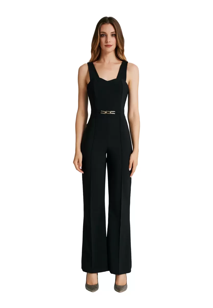 Store Palazzo Jumpsuit With Chain Women Black Dresses & Jumpsuits - 4