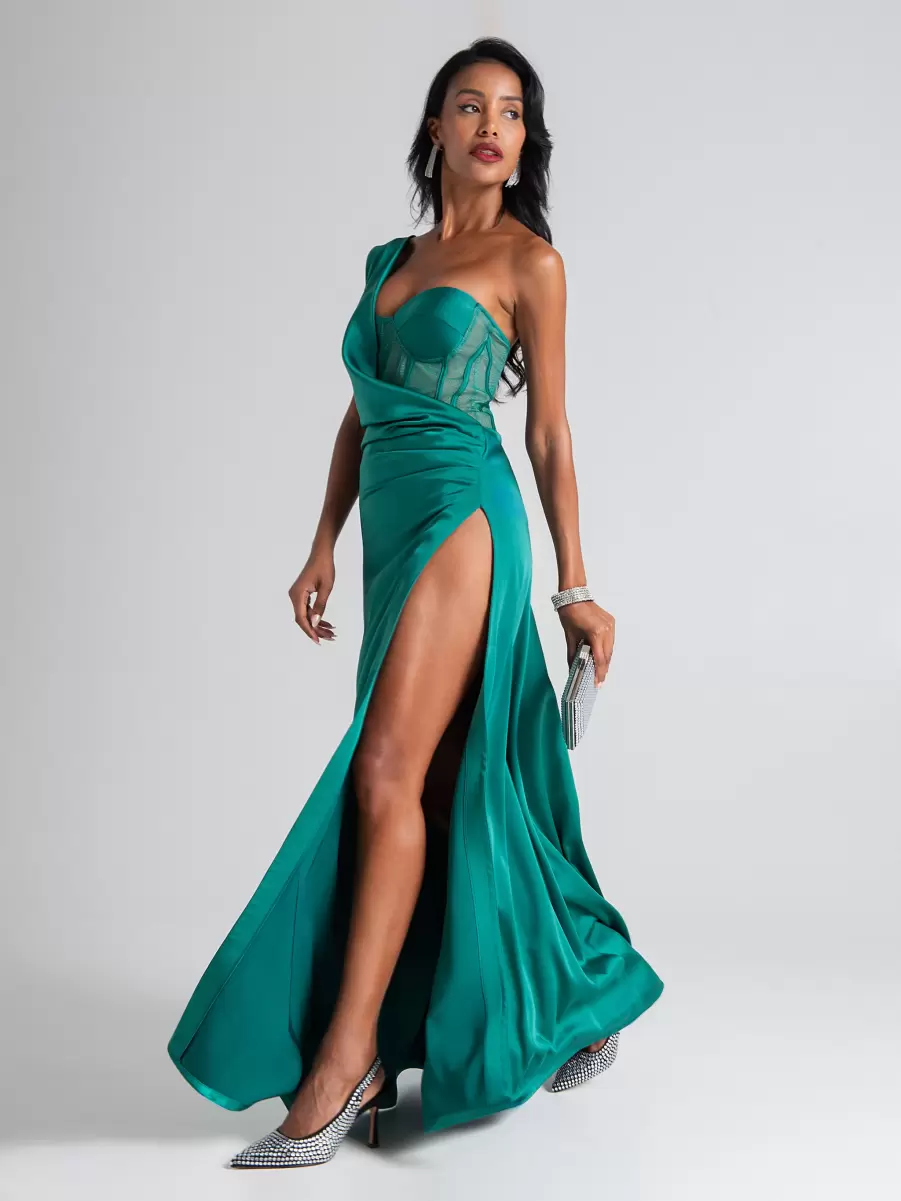 One-Shoulder Mermaid Dress Dresses & Jumpsuits Greem Emerald Women Bargain