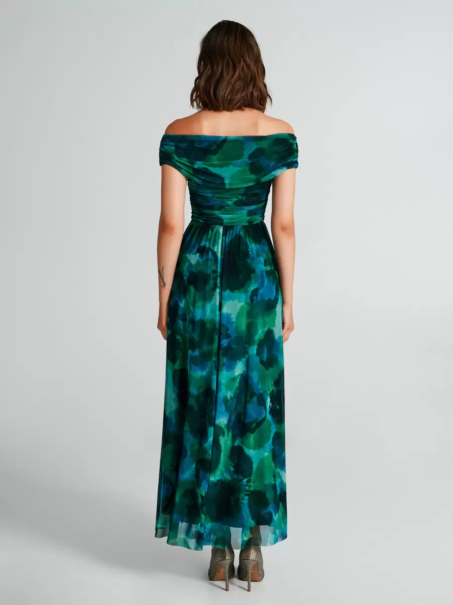 Shop Dresses & Jumpsuits Abstract-Print Off-The-Shoulder Dress Women Var Green - 2