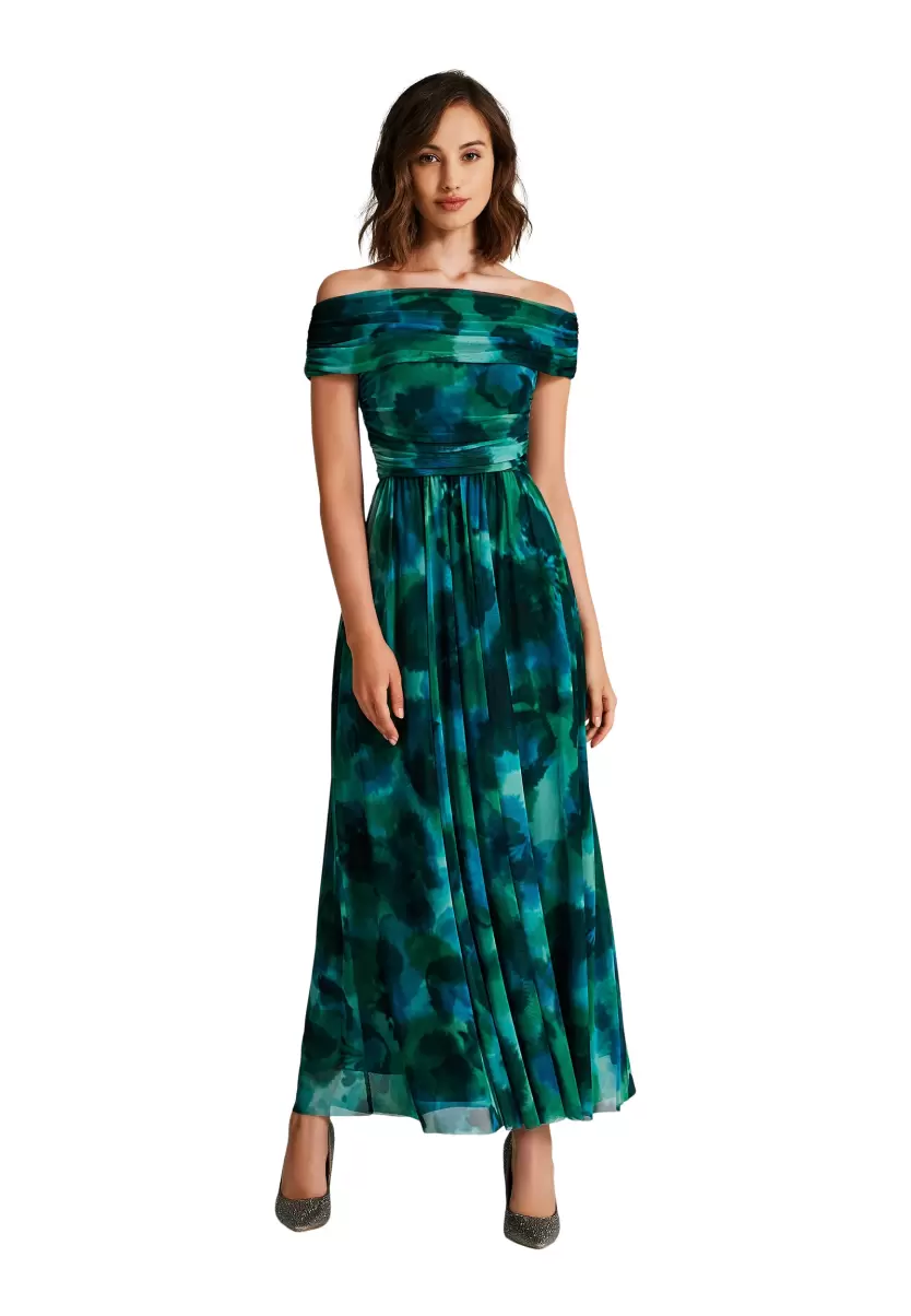 Shop Dresses & Jumpsuits Abstract-Print Off-The-Shoulder Dress Women Var Green - 4