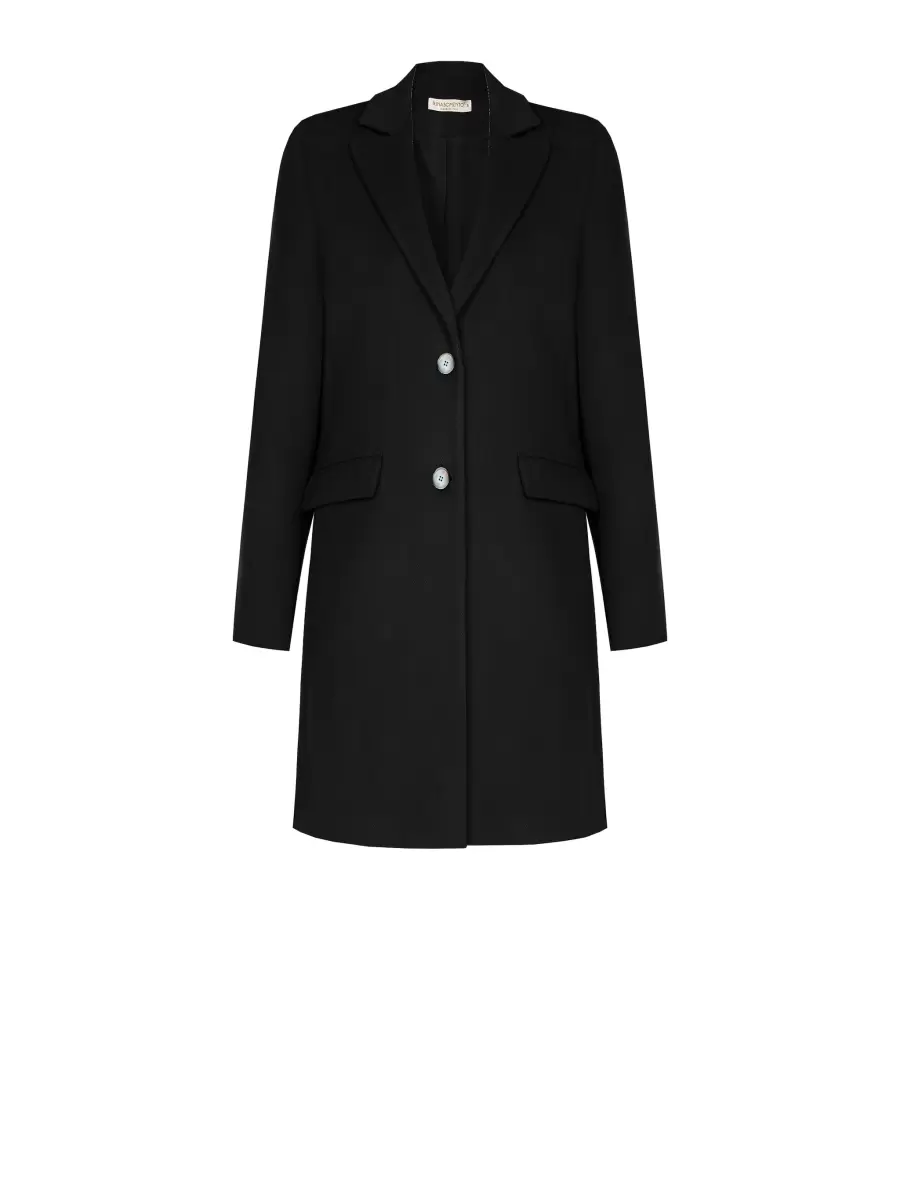 Slim-Fit Medium-Length Coat Women Black Coats & Down Jackets Special Deal - 6