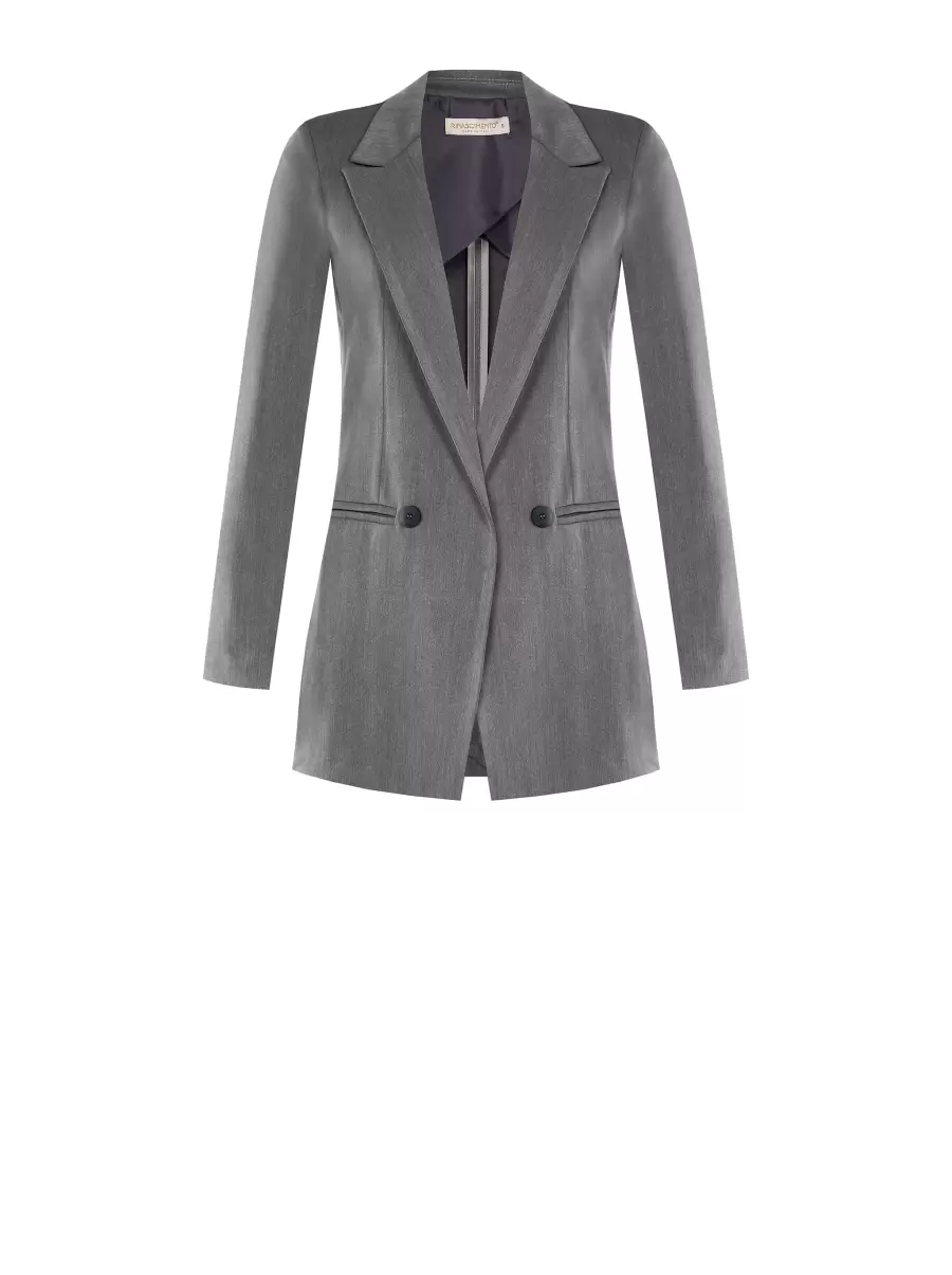 Open Jacket With Buttons Jackets & Waistcoat Women Grey Limited - 6