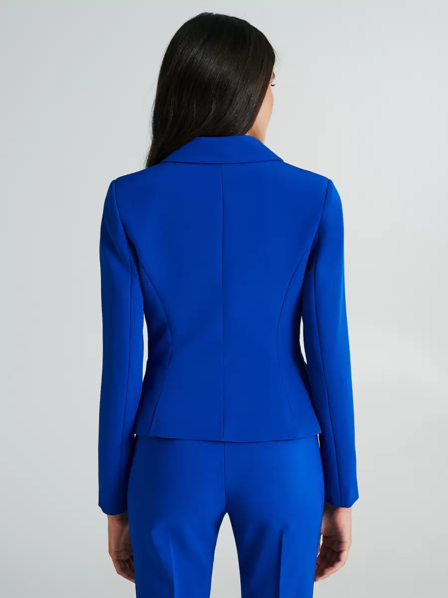 Blue China Cheap Short Double-Breasted Jacket Jackets & Waistcoat Women - 3