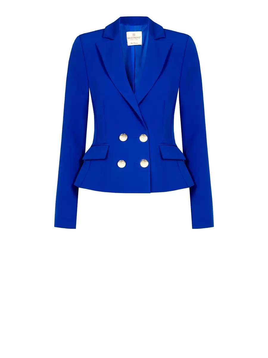 Blue China Cheap Short Double-Breasted Jacket Jackets & Waistcoat Women - 6