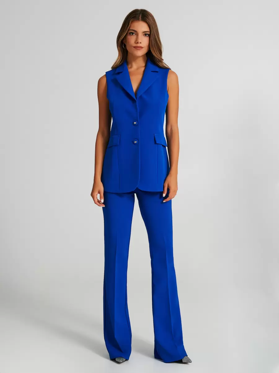 Blue China Durable Jackets & Waistcoat Women Two-Button Jacket - 1