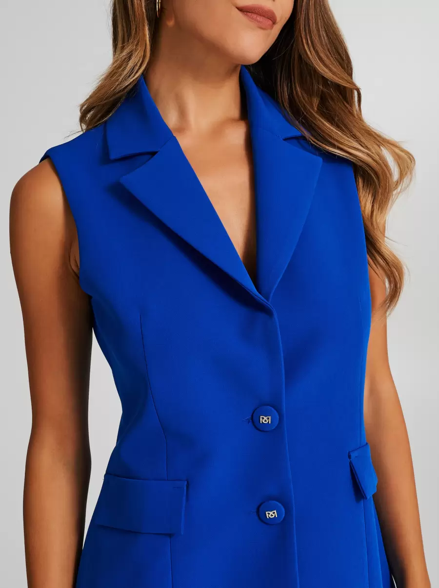 Blue China Durable Jackets & Waistcoat Women Two-Button Jacket - 4