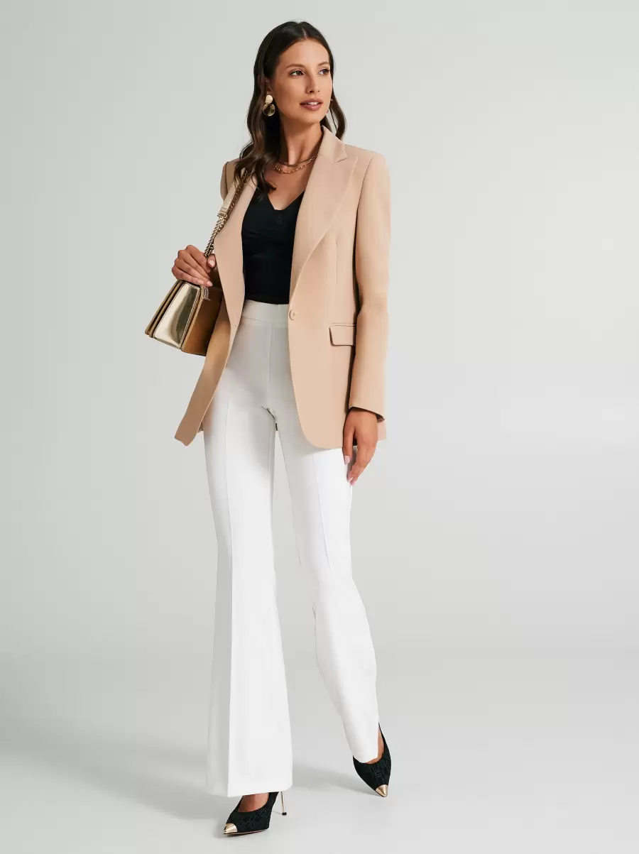 Jackets & Waistcoat Women Single-Button Long Jacket Beige Sustainable - 5