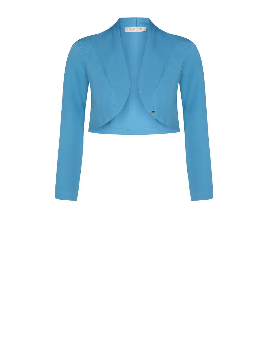 Technical Fabric Open Shrug Blue Ligh Paper Sugar Practical Women Jackets & Waistcoat - 6