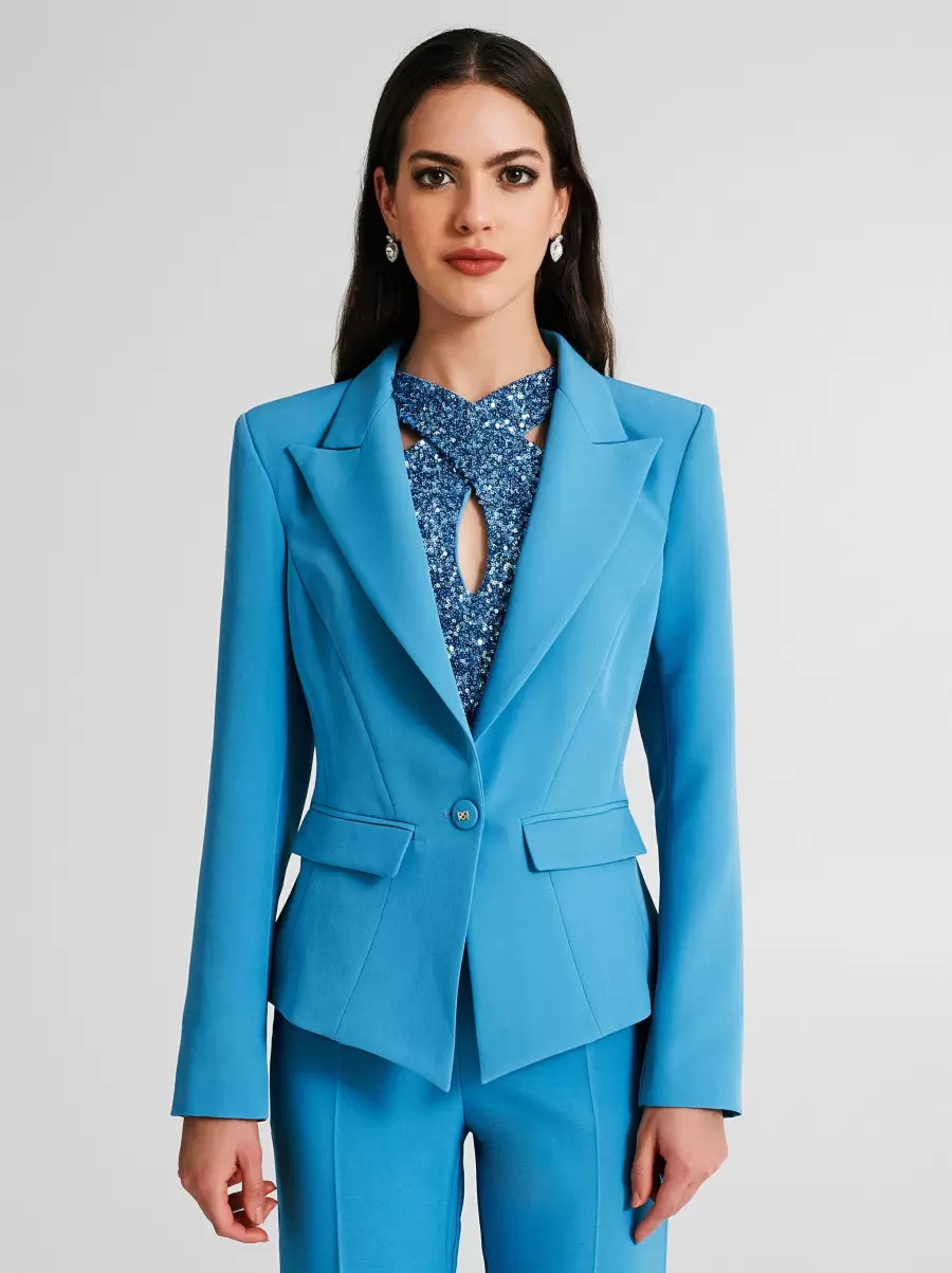 Introductory Offer Jackets & Waistcoat Women Blue Ligh Paper Sugar Empire Dress With Side Slit - 2