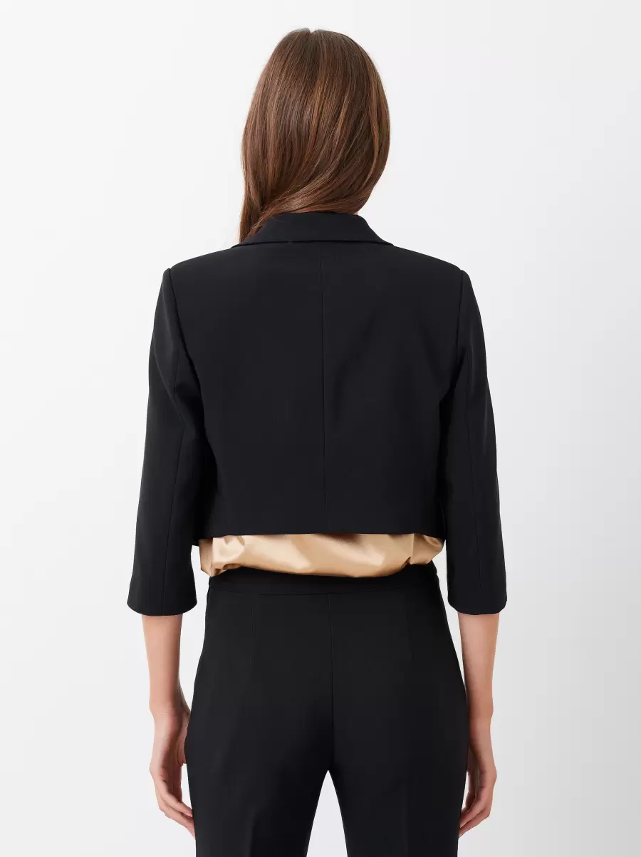 2024 Jackets & Waistcoat Short Jacket In Technical Fabric Women Black - 2