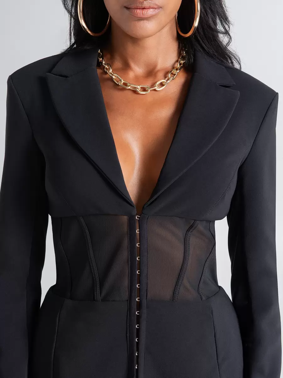 Sustainable Jackets & Waistcoat Structured Jacket With Hook Women Black - 5