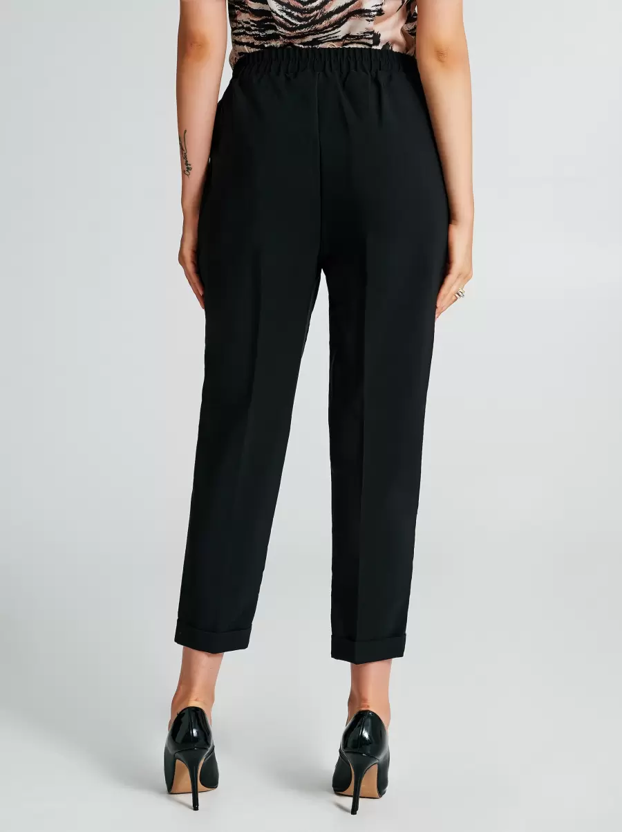 Women Black Skinny Trousers With Smock Stitch Guaranteed Suits - 3
