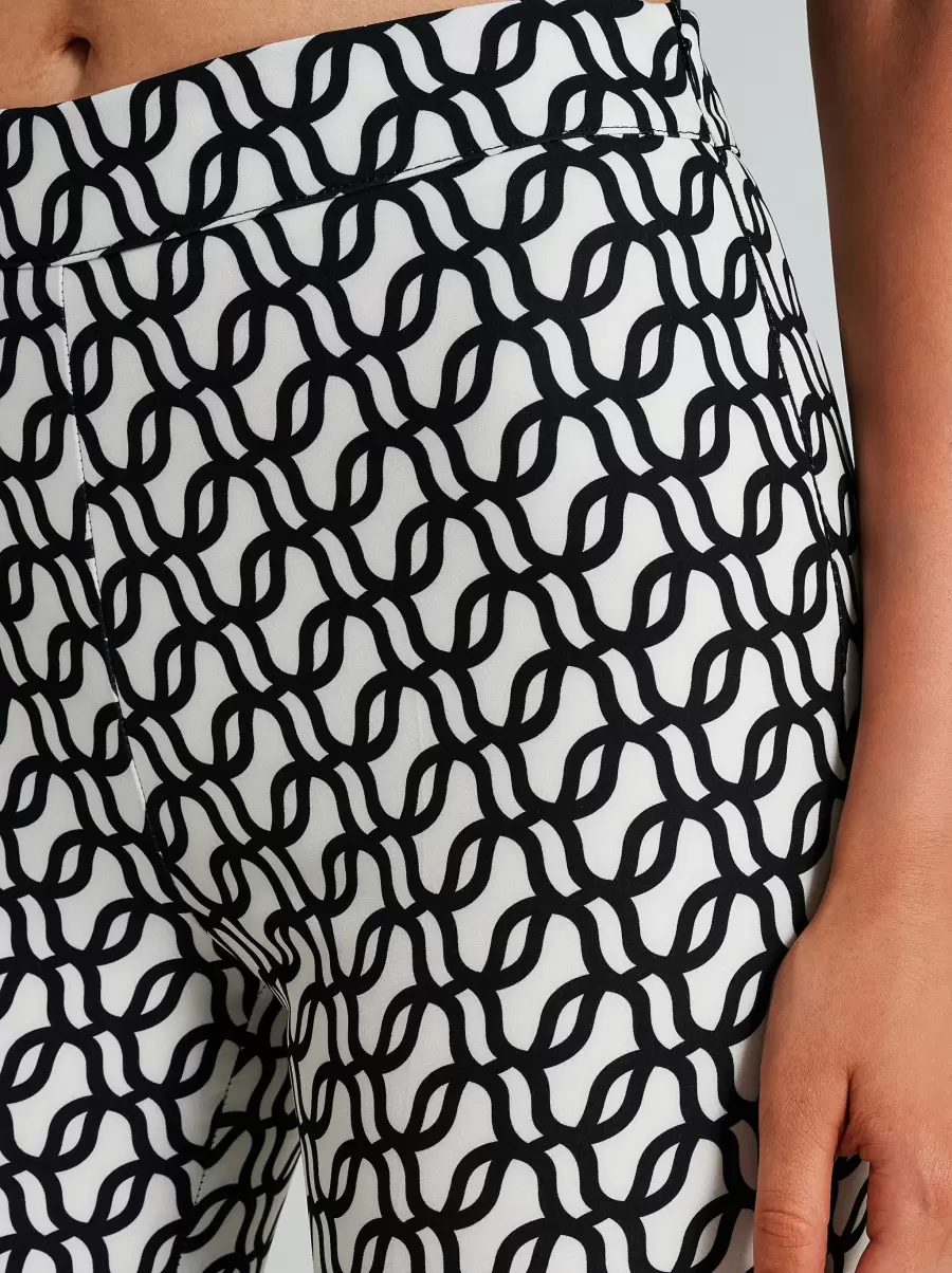 Var Black Women Geometric-Print Flared Trousers Proven Suits - 4