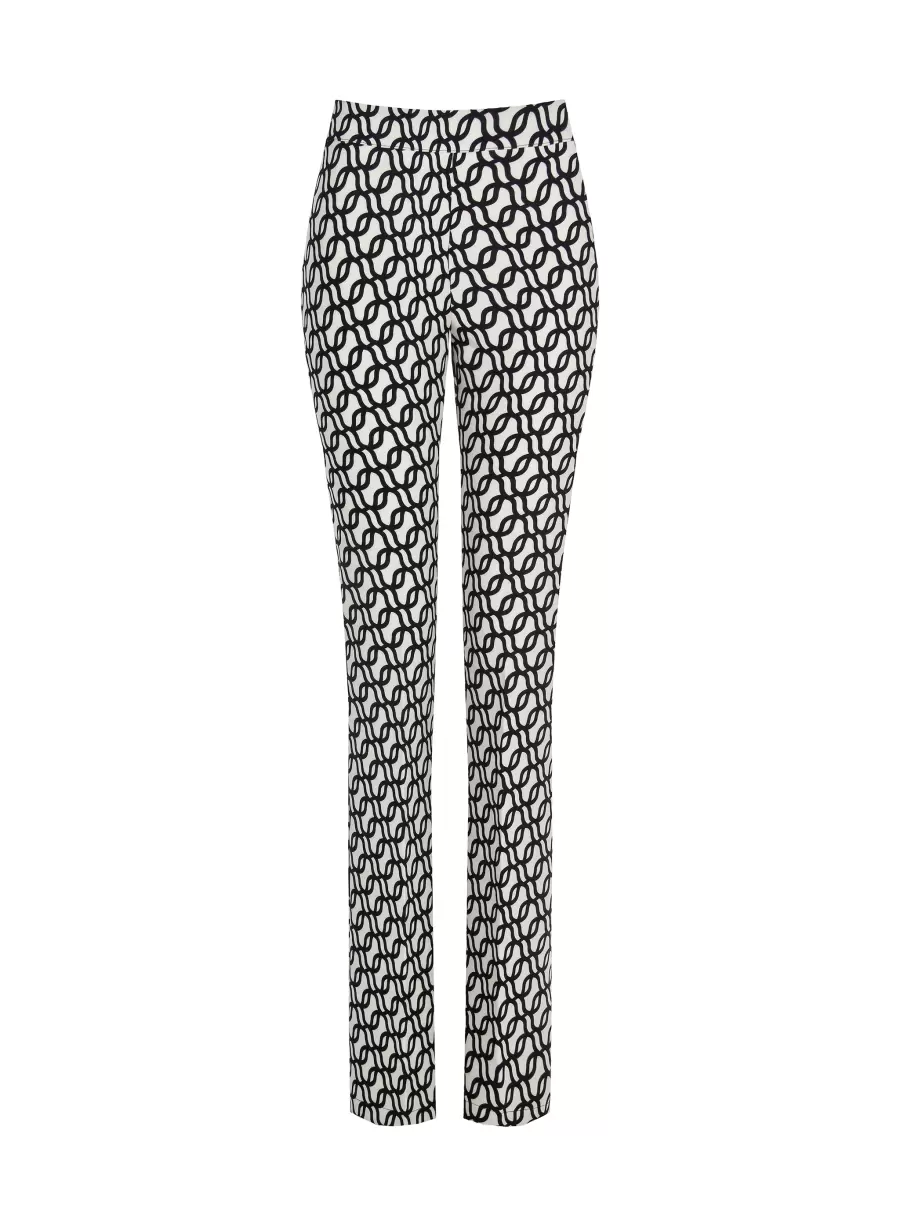 Var Black Women Geometric-Print Flared Trousers Proven Suits - 6