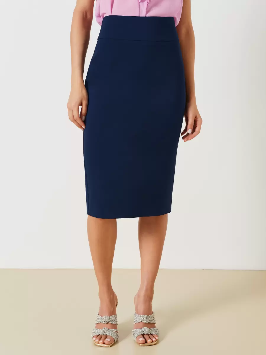 Blue Pencil Skirt In Technical Fabric. Women Maximize Suits Blue - 2