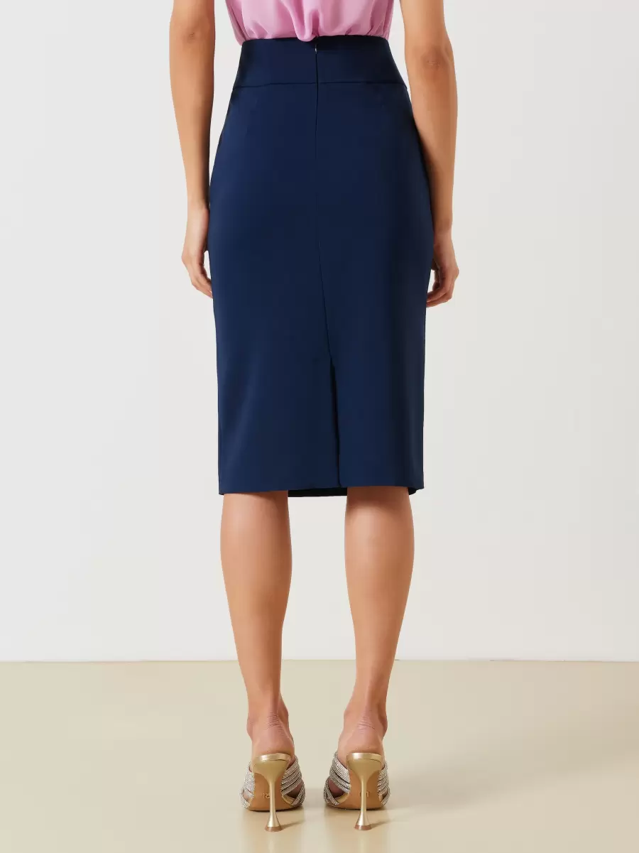 Blue Pencil Skirt In Technical Fabric. Women Maximize Suits Blue - 3