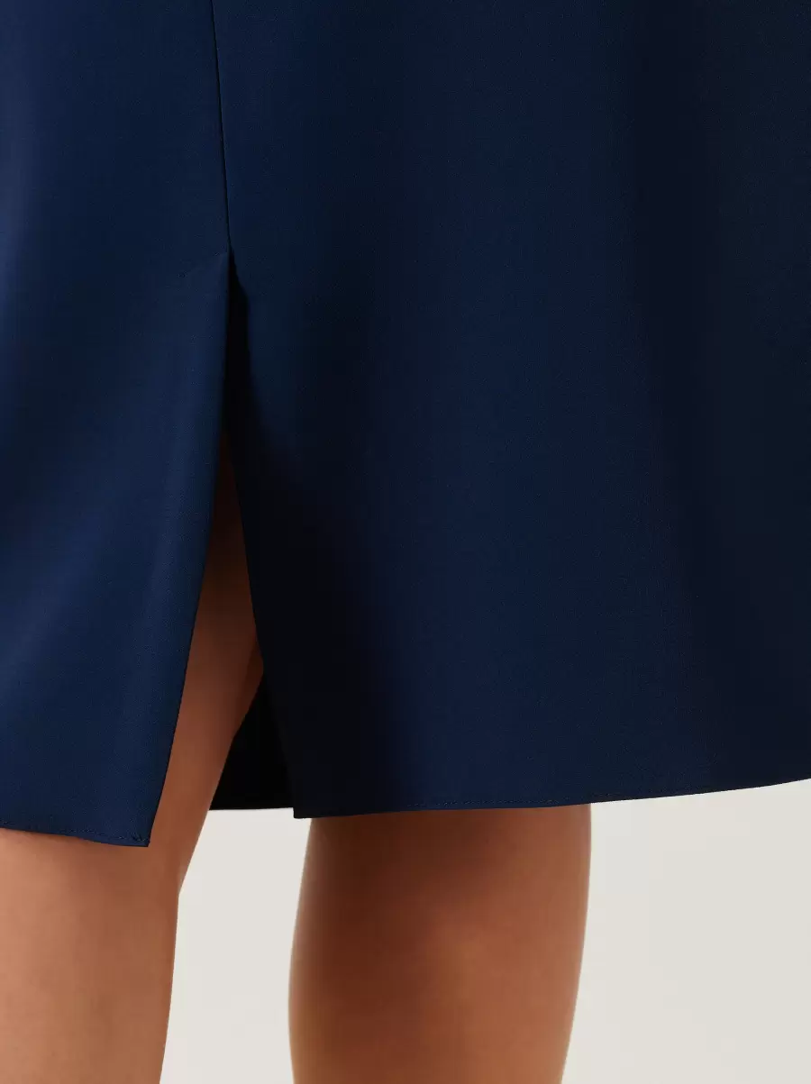 Blue Pencil Skirt In Technical Fabric. Women Maximize Suits Blue - 4