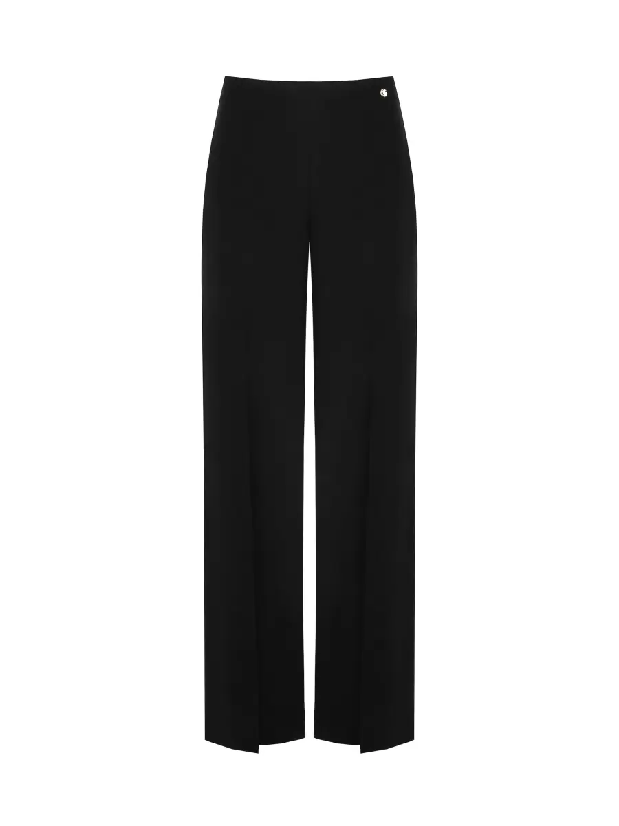 Trousers In Technical Fabric With Slit Advanced Black Women Suits - 6
