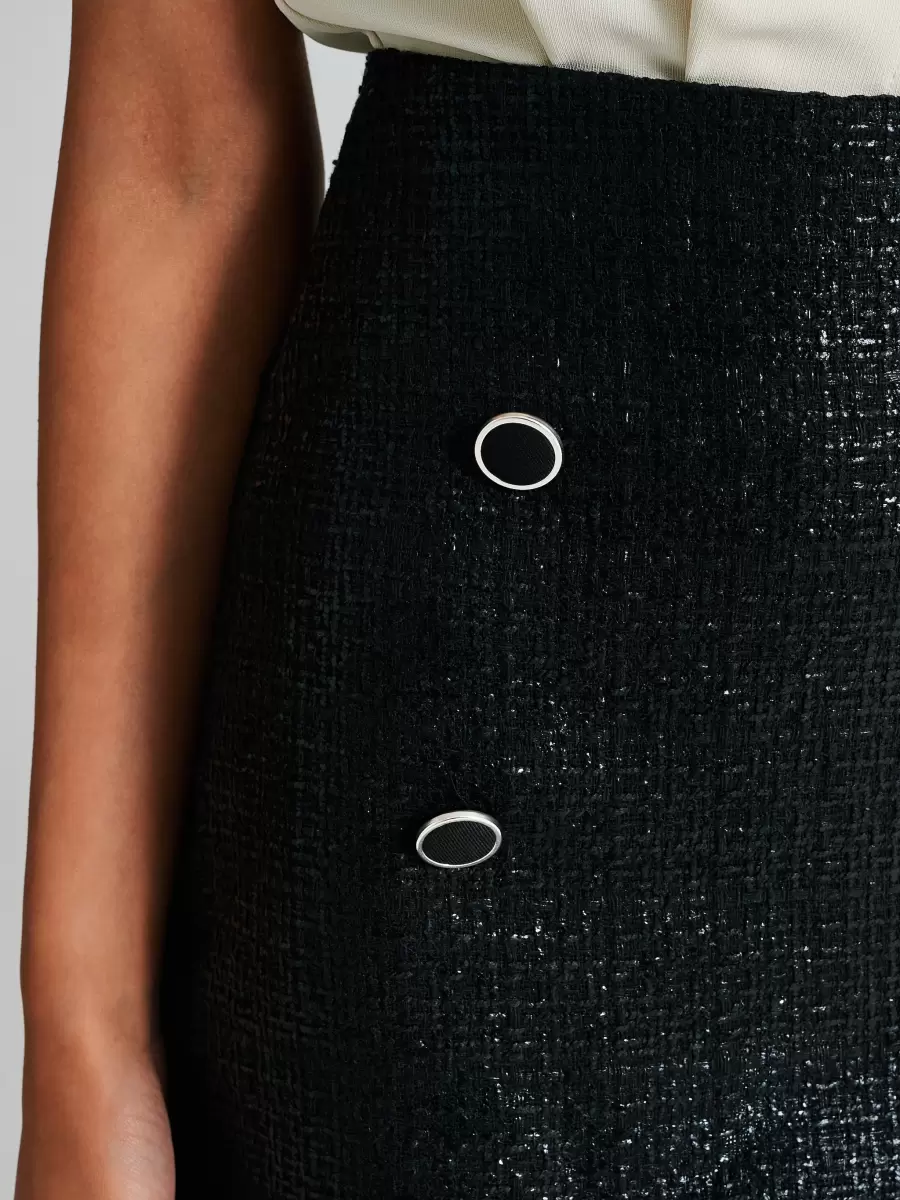 Wrap-Around Skirt In Woven Matte Women Suits Enrich Black - 4