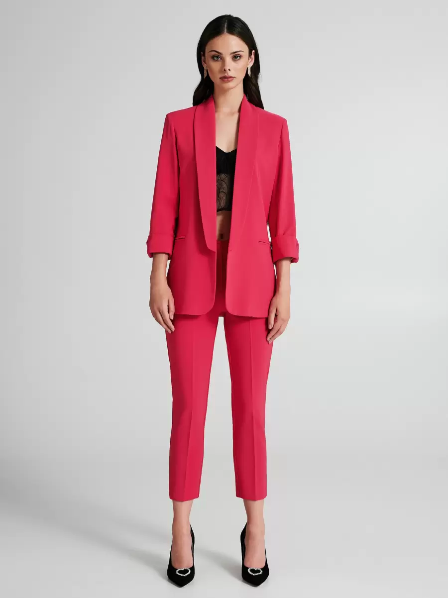 Streamlined Magenta Women Suits Outfit In Technical Fabric - 1
