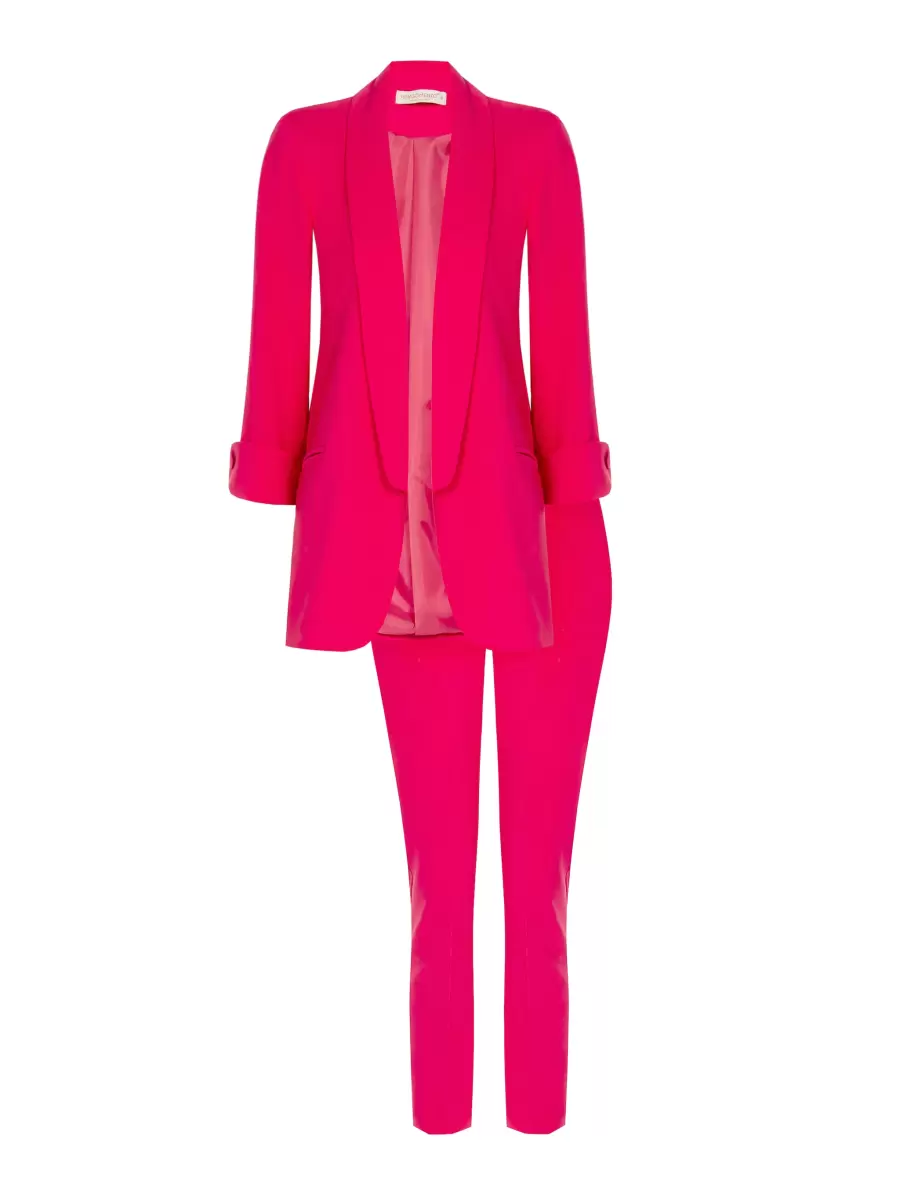 Streamlined Magenta Women Suits Outfit In Technical Fabric - 6