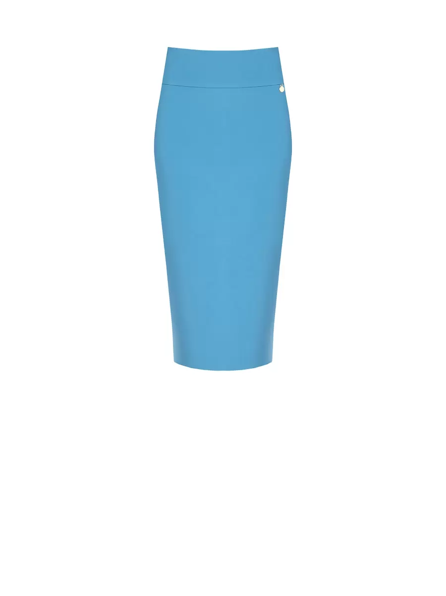 Elegant Pencil Skirt In Technical Fabric. Blue Ligh Paper Sugar Suits Women - 6