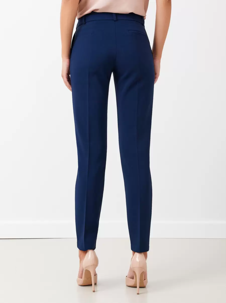 Women Blue Suits Time-Limited Discount Slim-Fit Trousers In Technical Fabric - 2