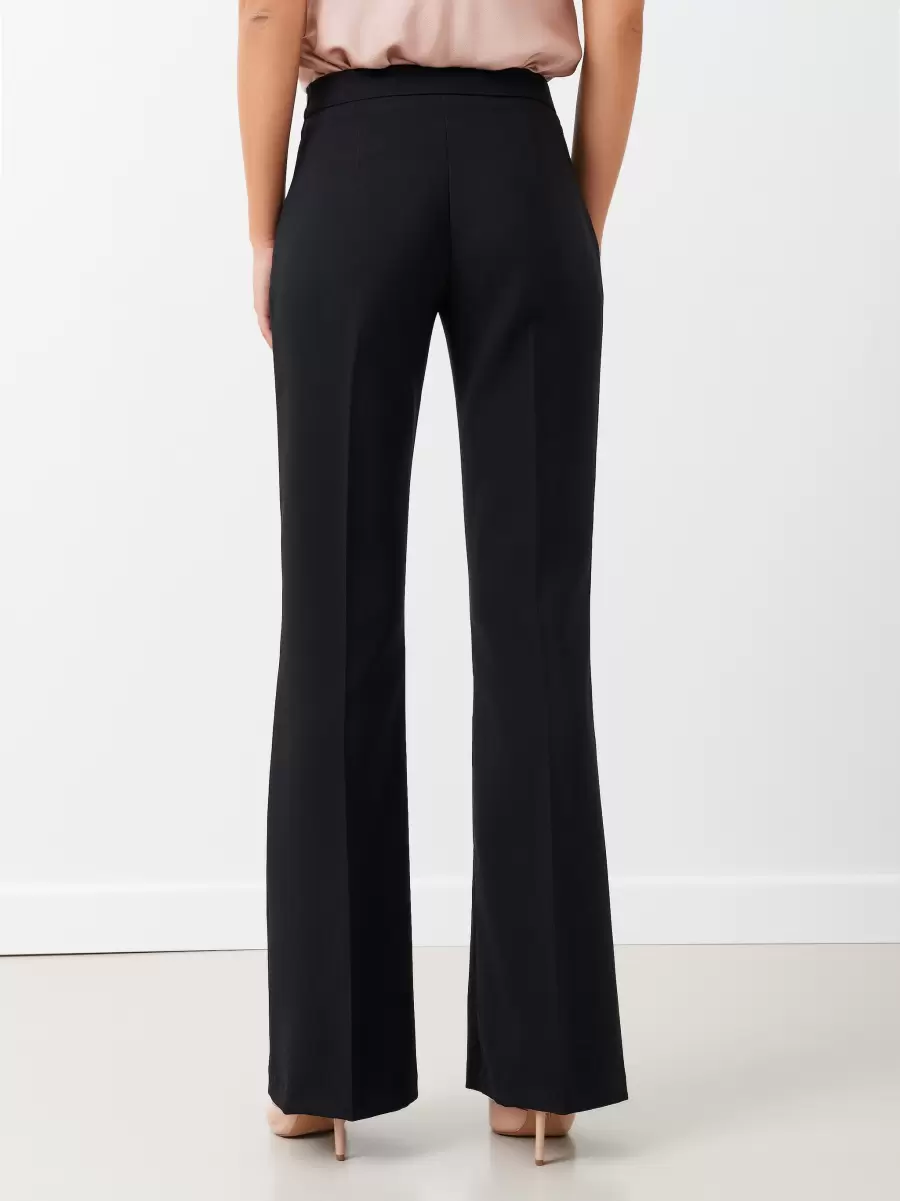 Women Suits Introductory Offer Black Mid-Flared Trousers In Technical Fabric - 2