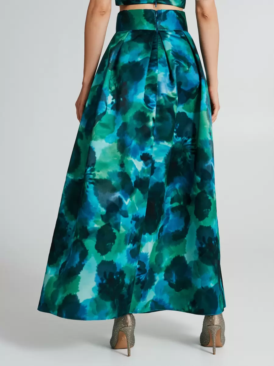Var Green Suits Affordable Women Long Full Skirt With Abstract Print - 3